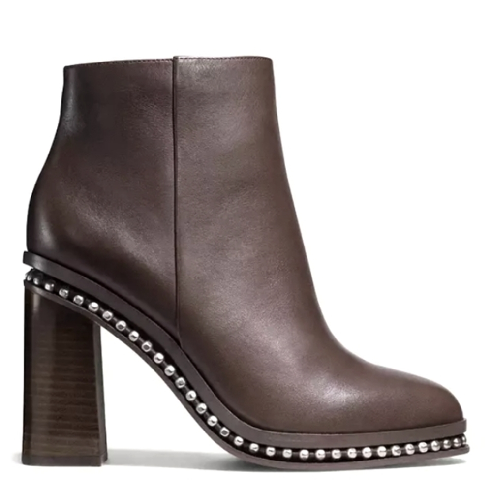 Coach Studded Justina Bootie in Brown Sz 10 NWT - Picture 3 of 16